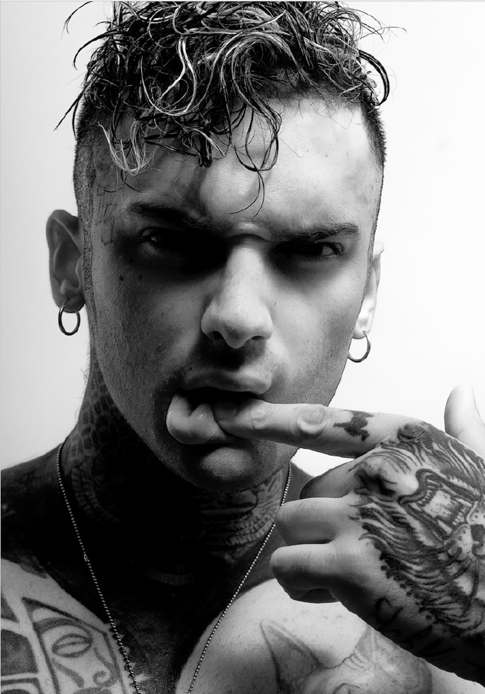 bold editorial photographer Italy — woman green light ERROR conceptual portrait